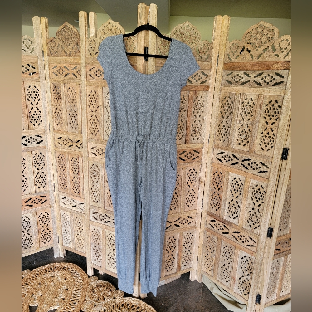 Derek Heart Jumpsuit, Grey, size Small